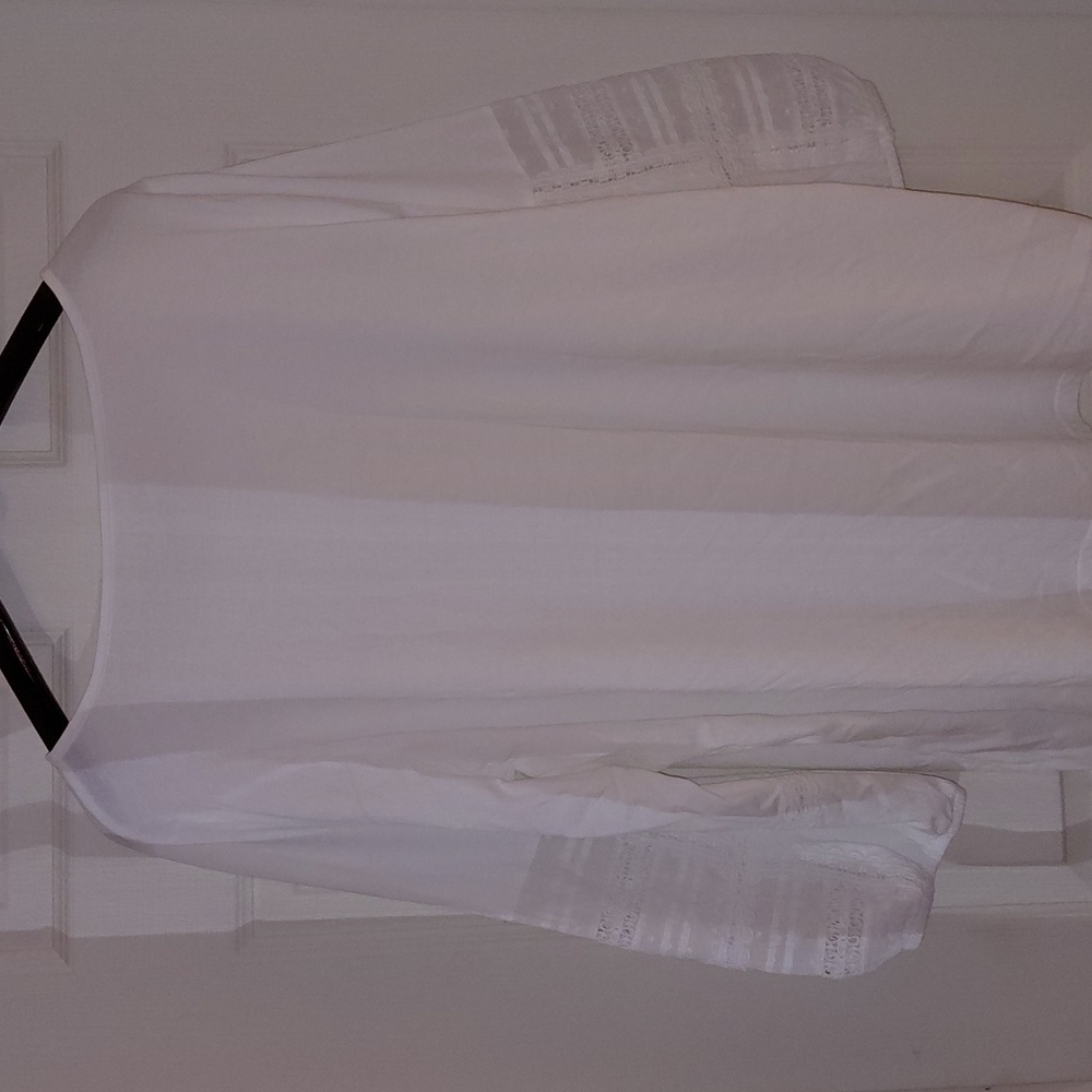 EUC Talbots Plus White Cotton Top, 2X, Clean, Great For Spring! - Picture 5 of 6